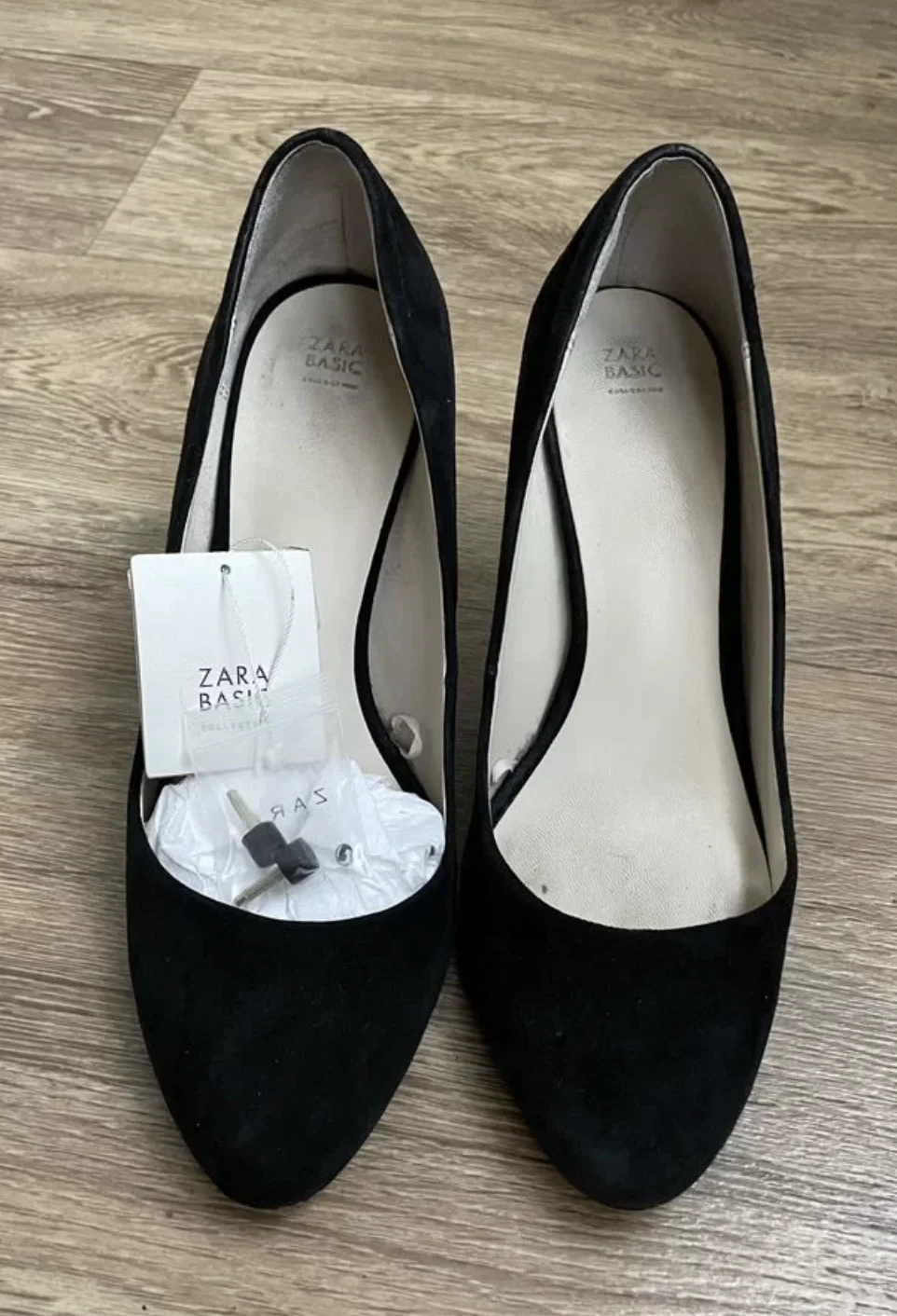 Черные замшевые туфли Zara 38 размер - миниатюра 8