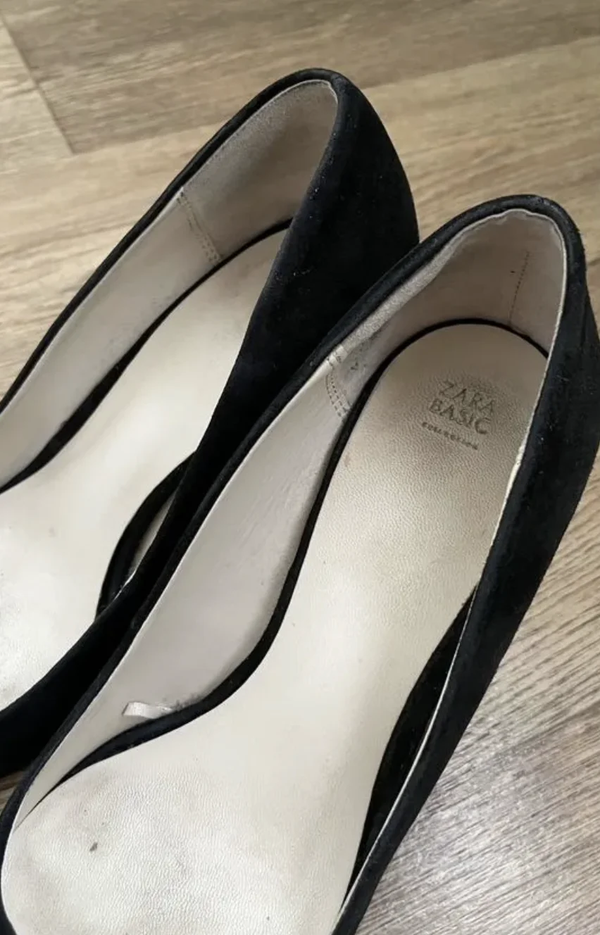 Черные замшевые туфли Zara 38 размер - миниатюра 10