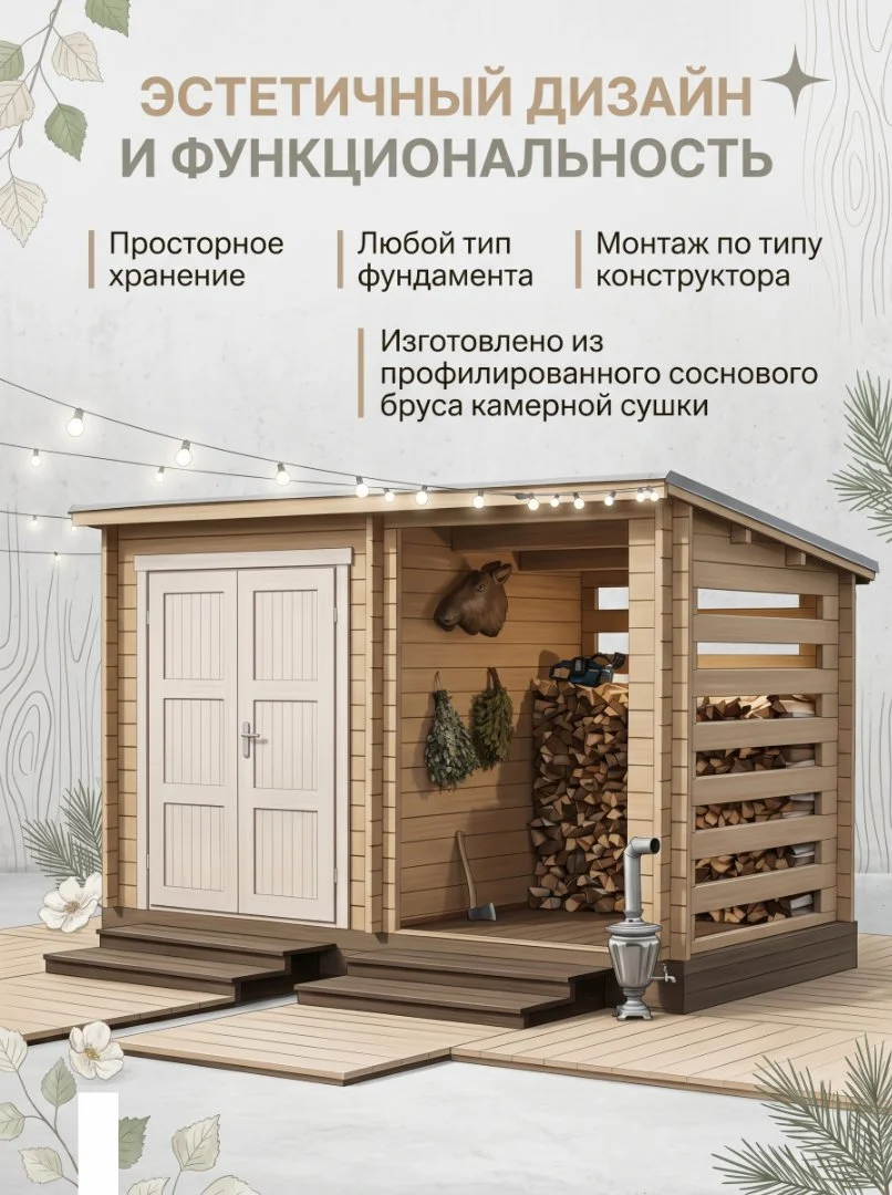 Хозблок с дровницей - изображение 1