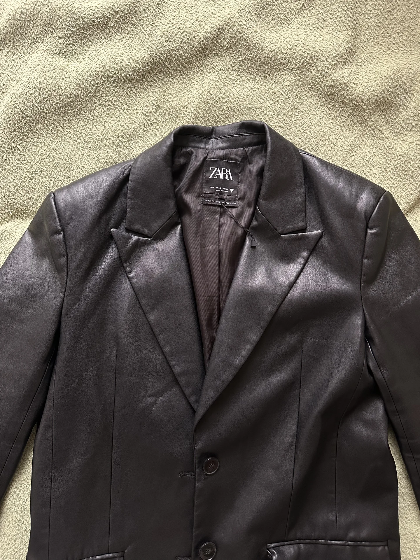 кожаный пиджак zara - миниатюра 2