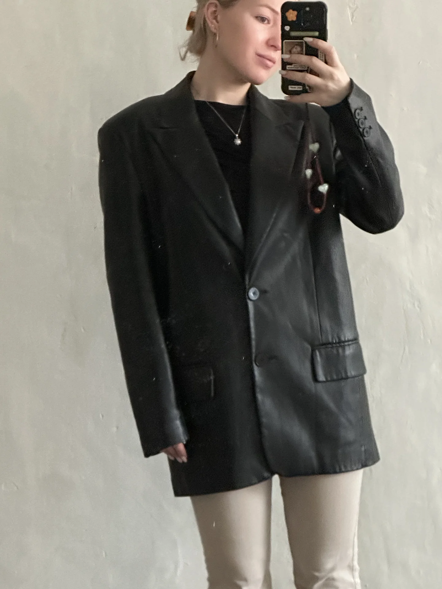 кожаный пиджак zara - миниатюра 3