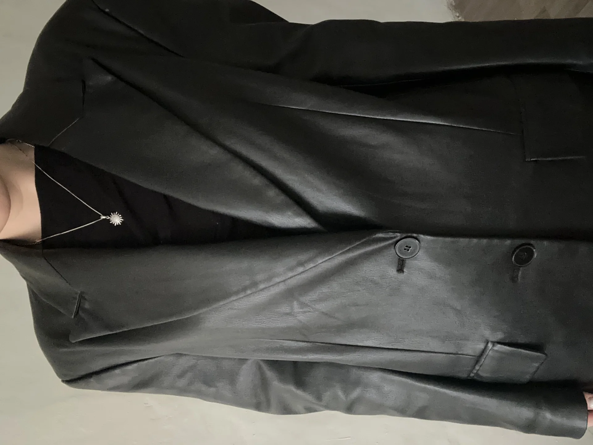 кожаный пиджак zara - миниатюра 5