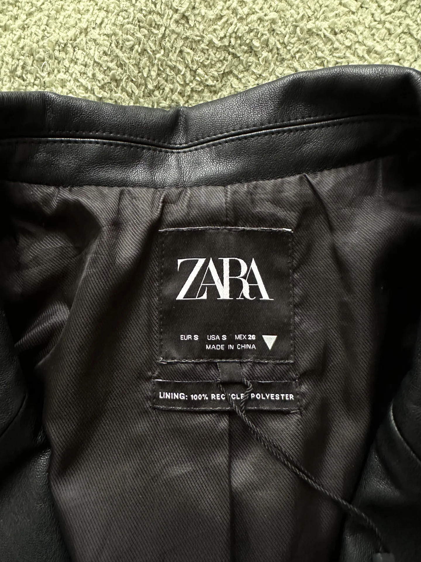 кожаный пиджак zara - миниатюра 7