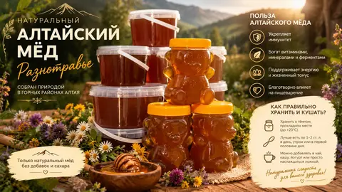 Мед алтайский разнотравье