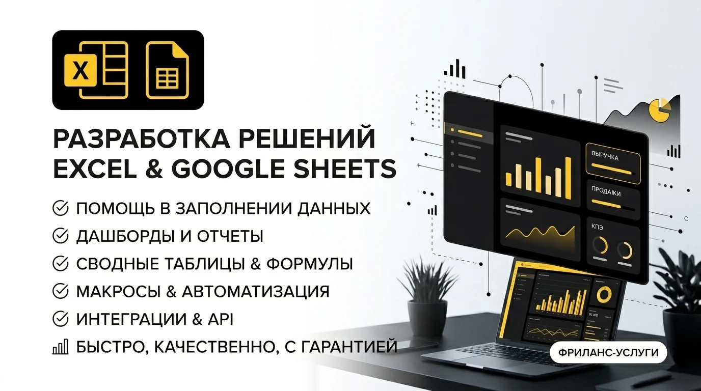 Профессиональная помощь в Excel и Google Sheets: от простых таблиц до сложных дашбордов - изображение 1