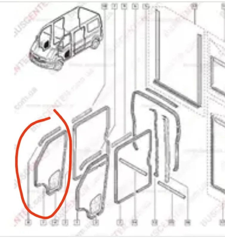 Уплотнительная резинка RENAULT Trafic LCV 2.0 Л / - миниатюра 2
