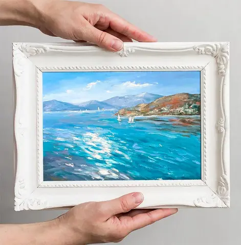 Картина маслом Южный берег Морской залив 21*30 см