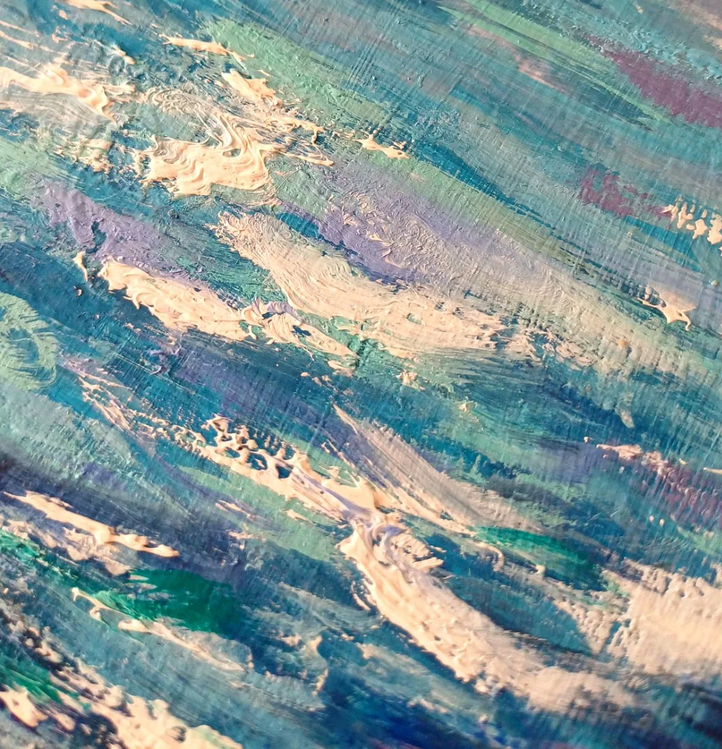 Картина Белые скалы, масло, оргалит, 25*25 см - миниатюра 3