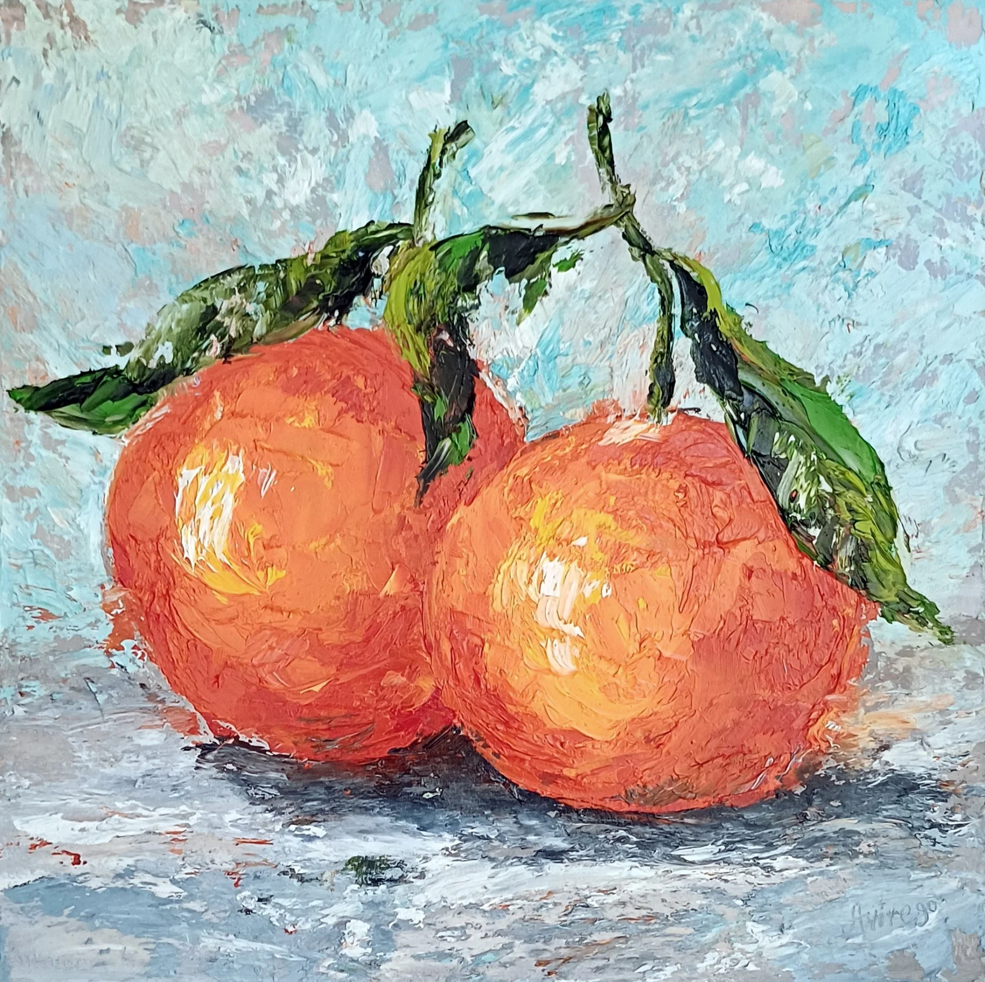 Новогодняя картина Мандарины - миниатюра 4