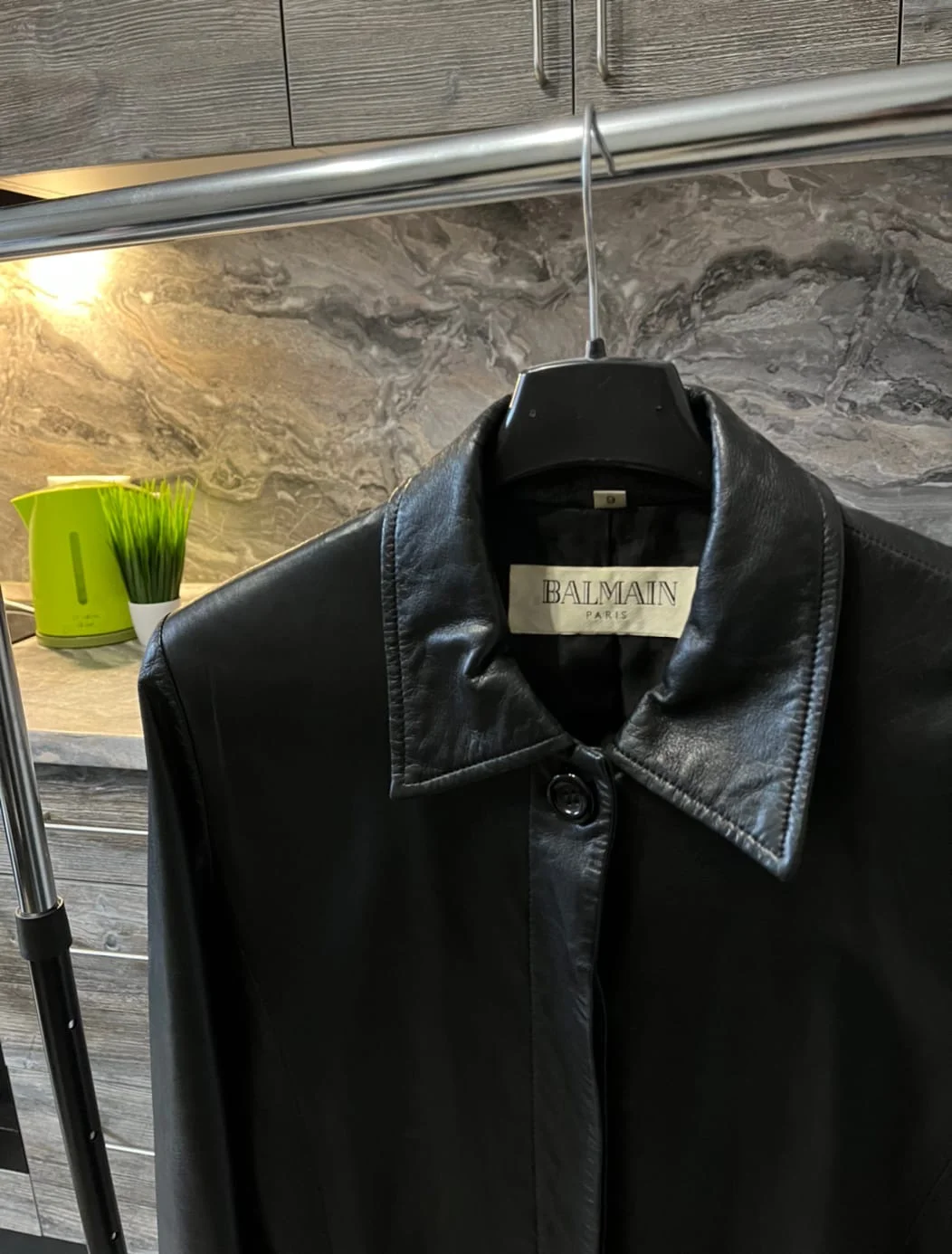 Balmain кожаная куртка - миниатюра 2