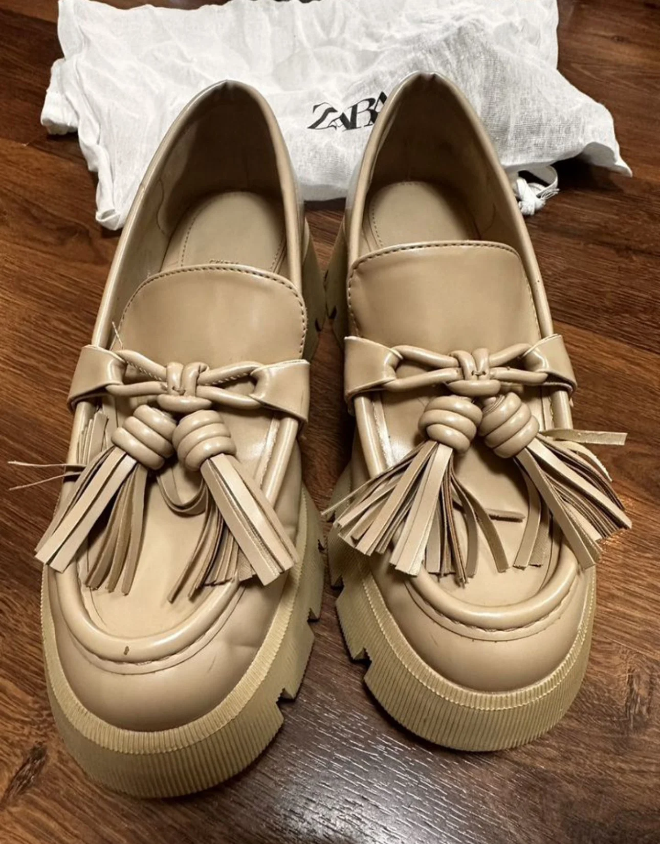 Бежевые лоферы Zara оригинал 36 - миниатюра 9