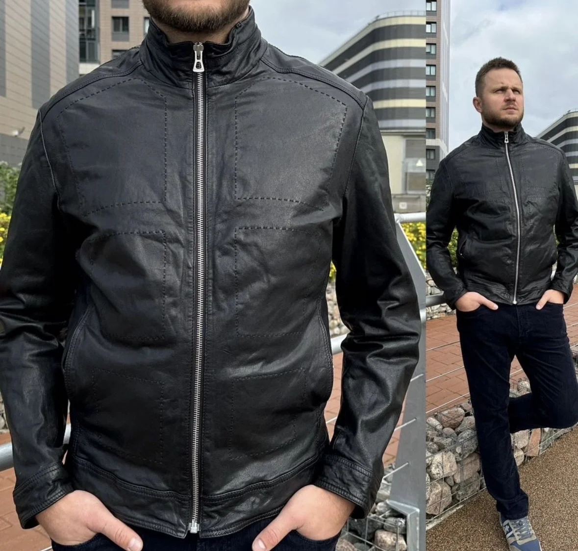 Кожаная куртка Hugo Boss