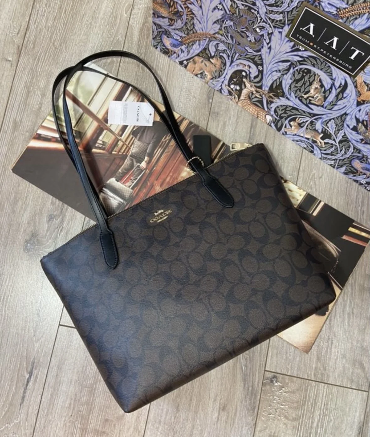 Сумка шопер оригинал coach - миниатюра 11