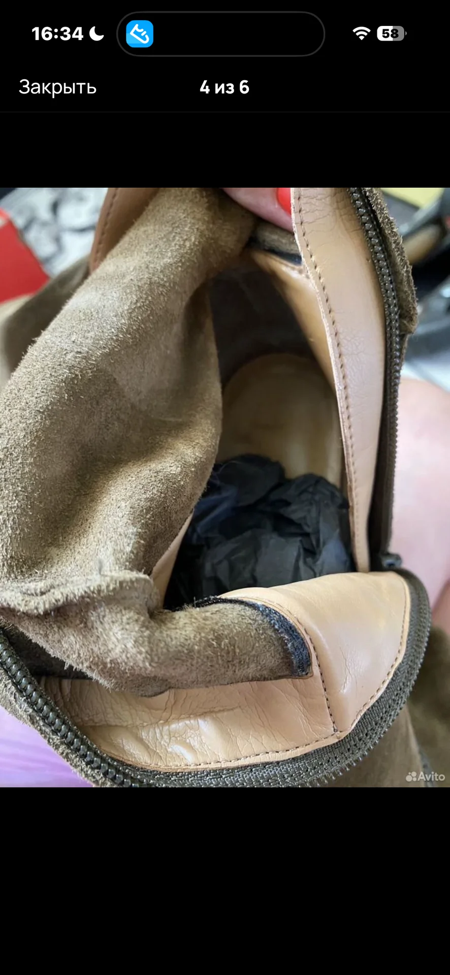 Сапоги ZARA BASIC натуральная замша - миниатюра 4