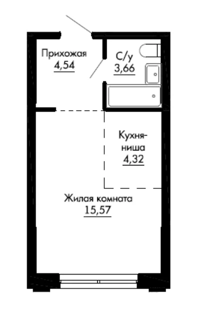 Квартира-студия, 28,1 м², 19/25 эт. - миниатюра 8