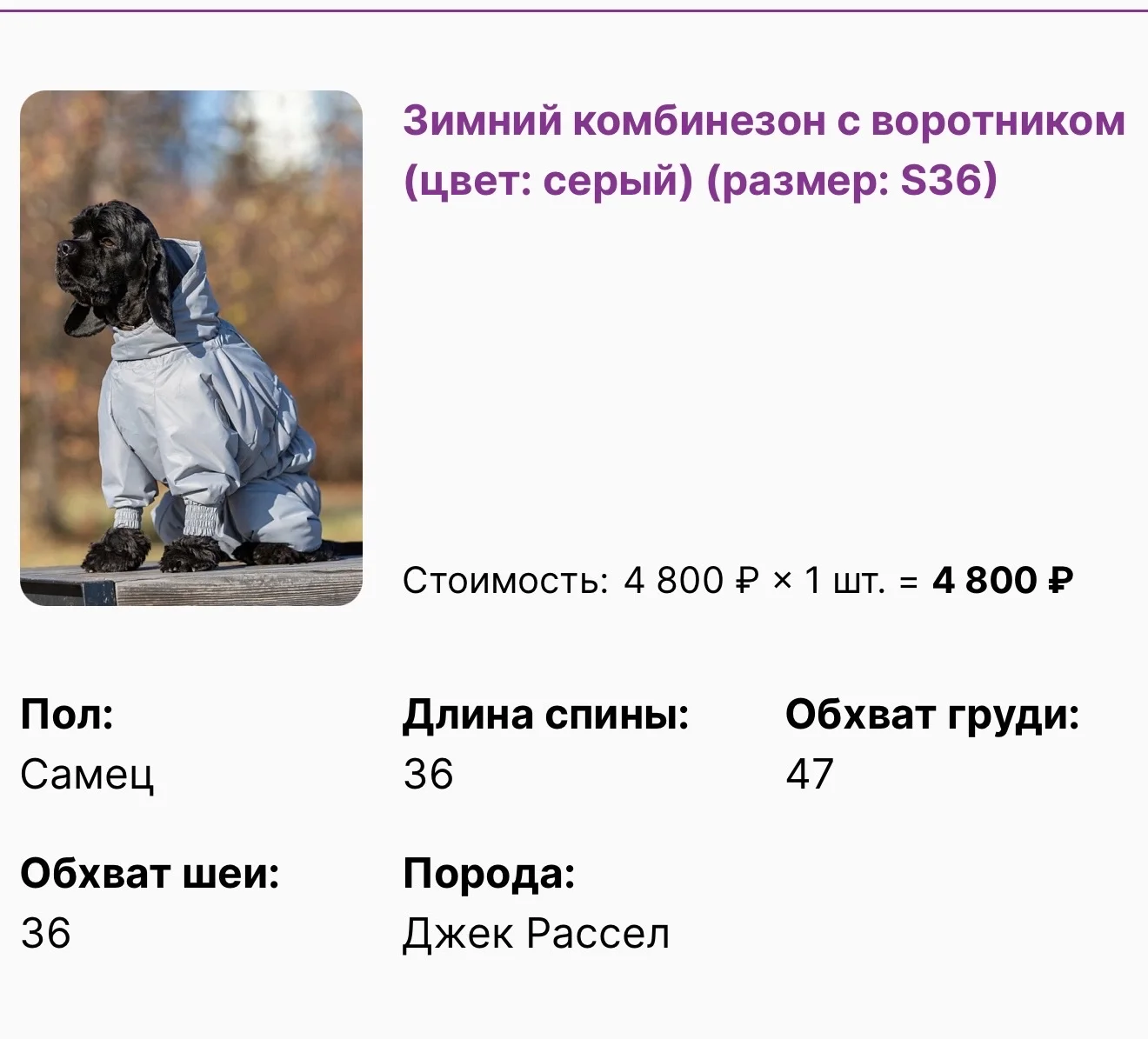 Комбинезон для собаки - миниатюра 5