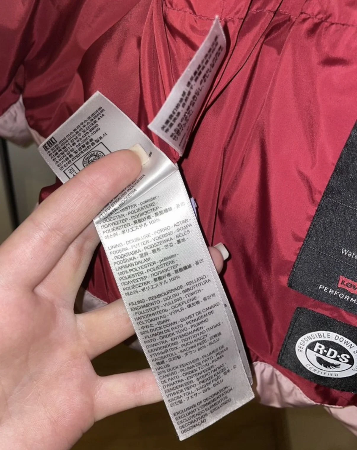 Пуховик Levi's розовый S - миниатюра 8