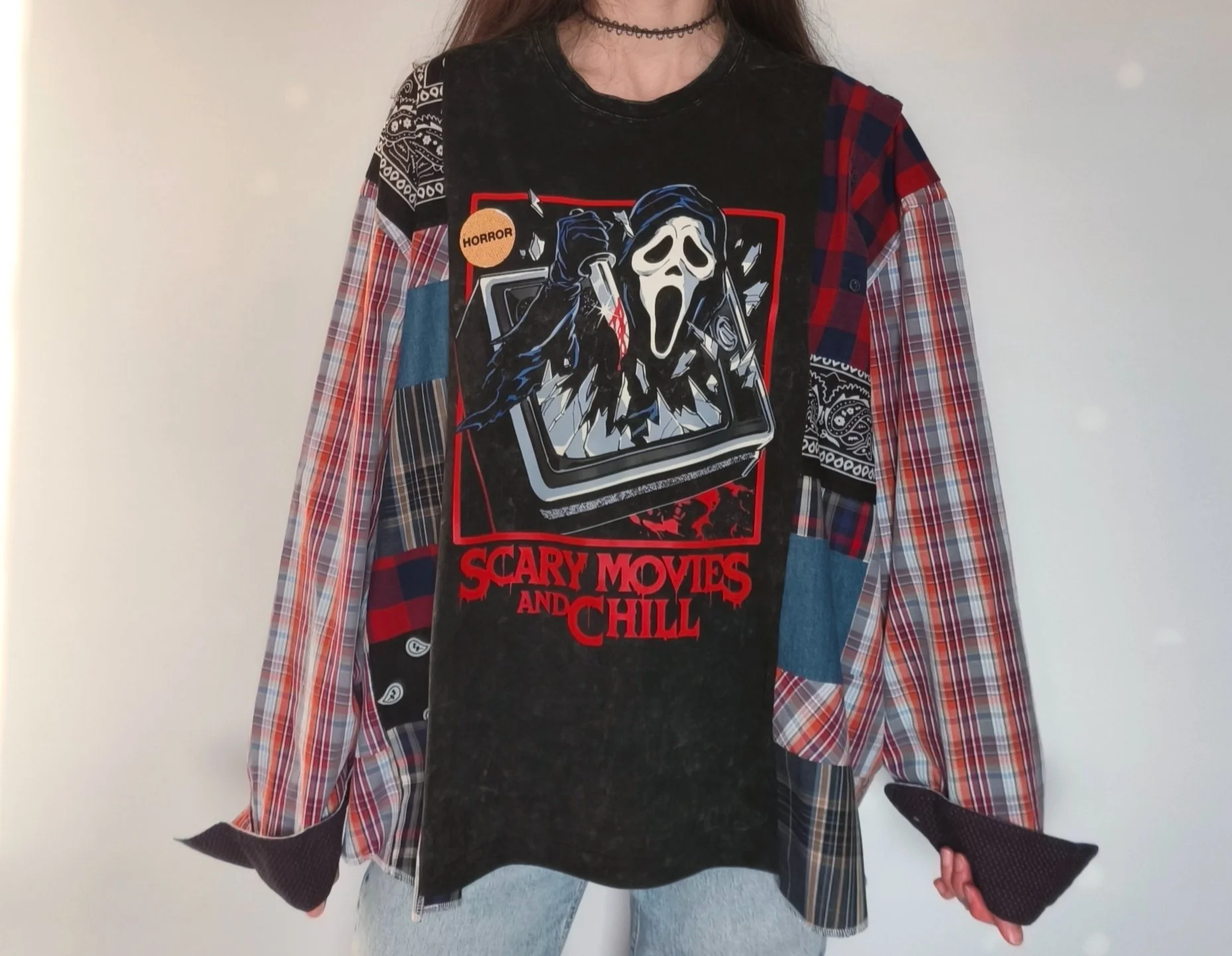 Кофта upcycling апсайкл Horror - миниатюра 4