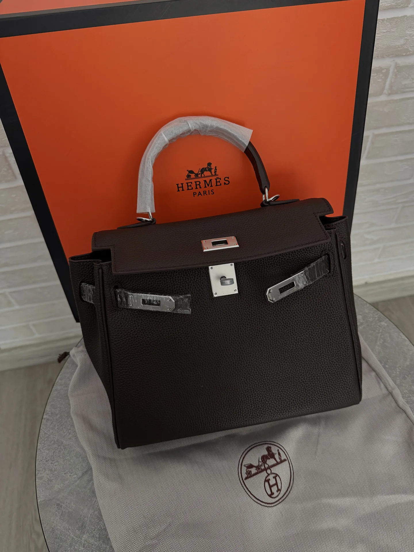 Сумка Hermes Kelly Togo 28см ручная работа - миниатюра 3