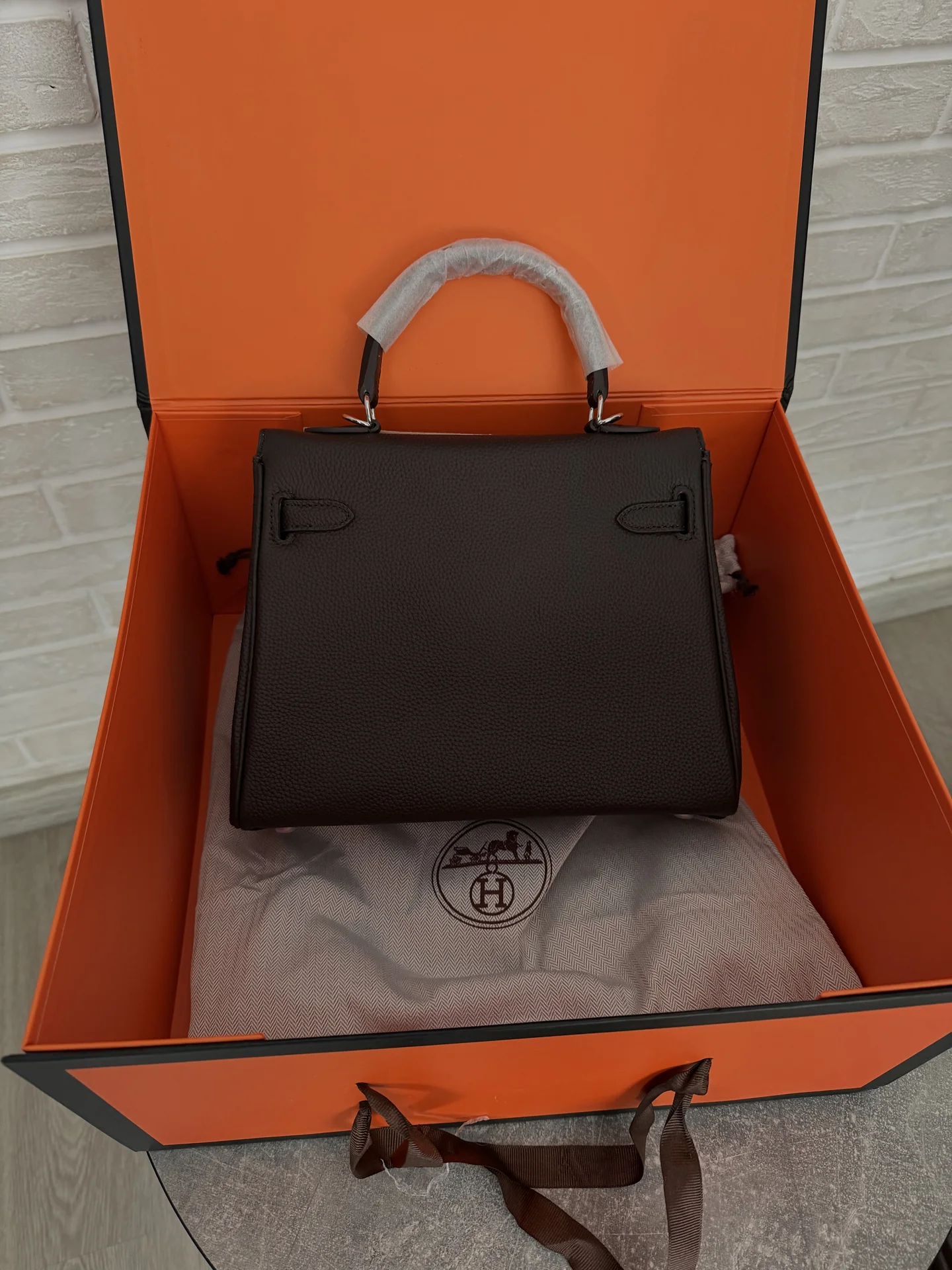 Сумка Hermes Kelly Togo 28см ручная работа - миниатюра 5
