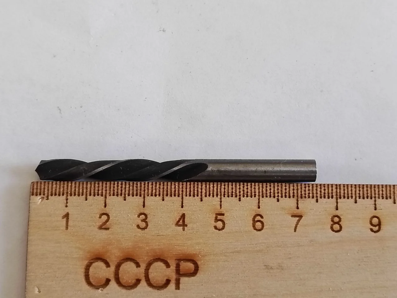Сверло левое короткое 6,0 Р18, 75/45 мм, СССР - миниатюра 2
