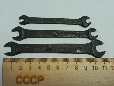 Ключ гаечный 4*5; 5,5*7; 7*8 СССР, 3 шт, новые - миниатюра 2