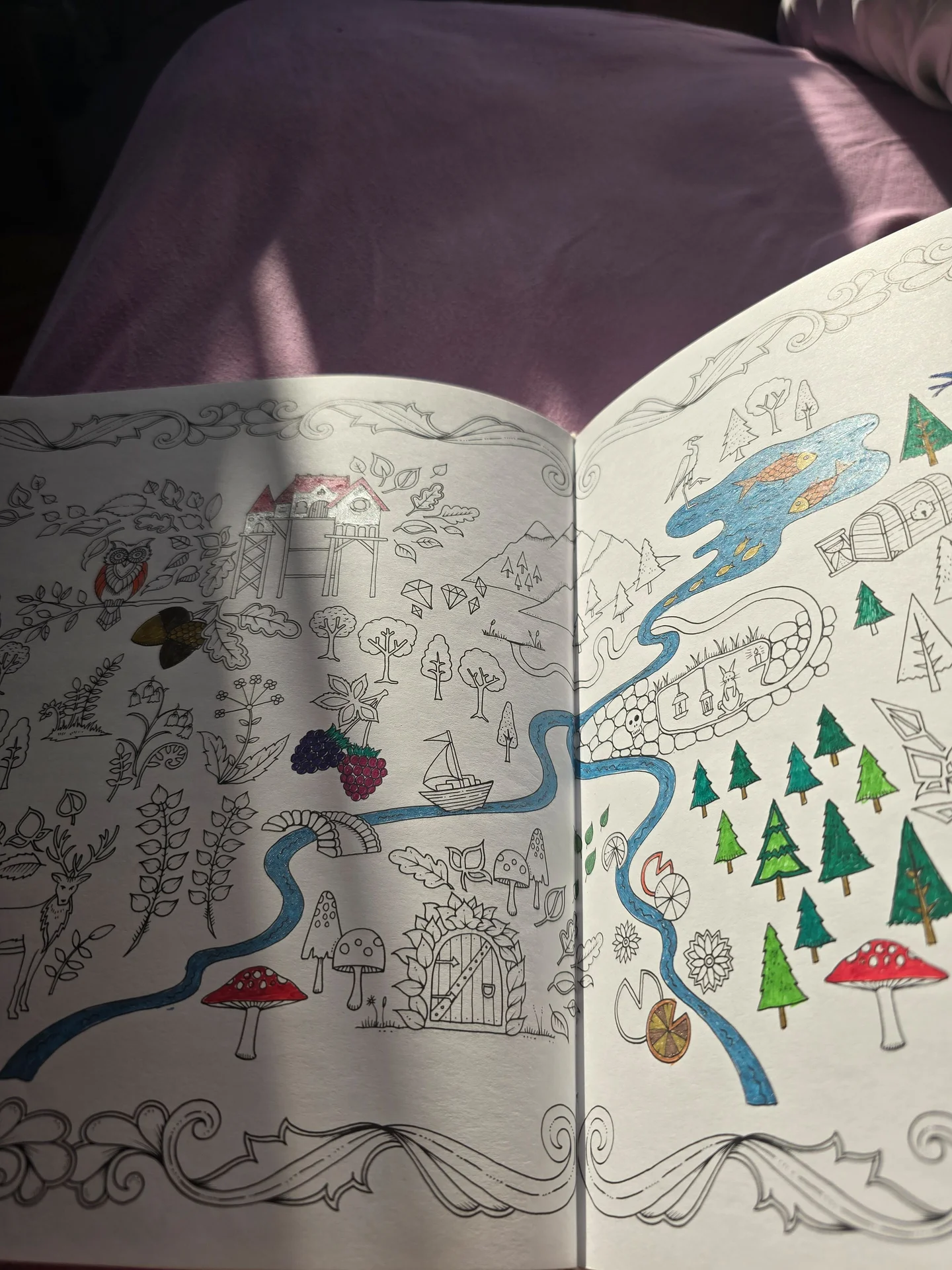 Книга разукрашка Зачарованный лес - миниатюра 4
