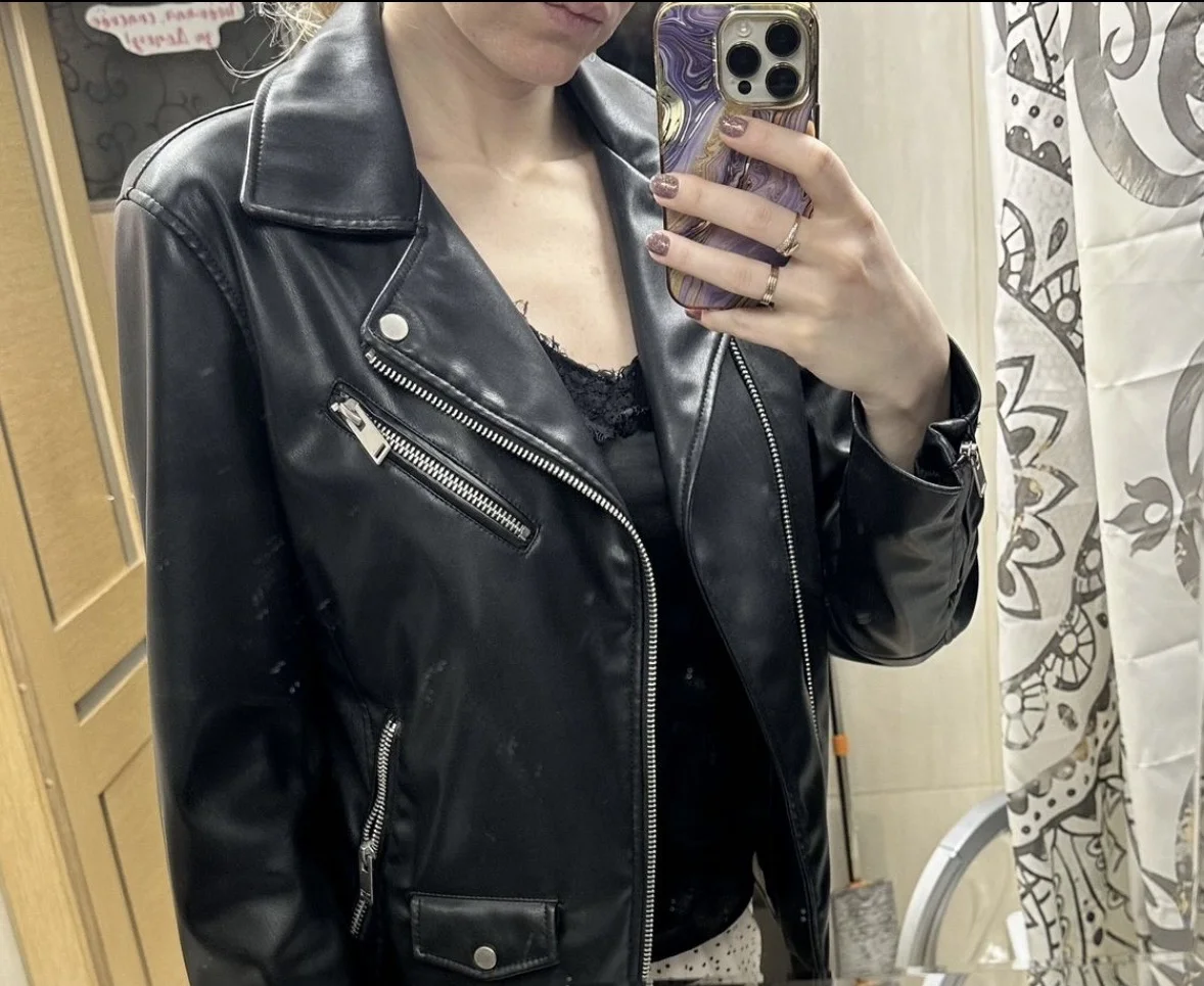 Куртка кожаная женская ZARA - миниатюра 4