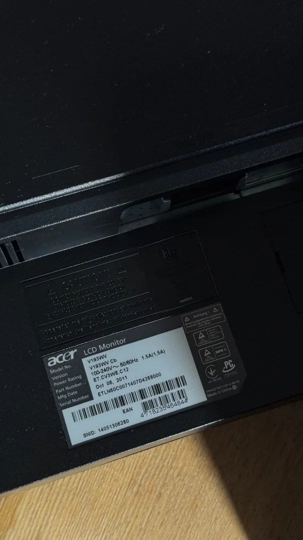 монитор Acer V193WV - миниатюра 2