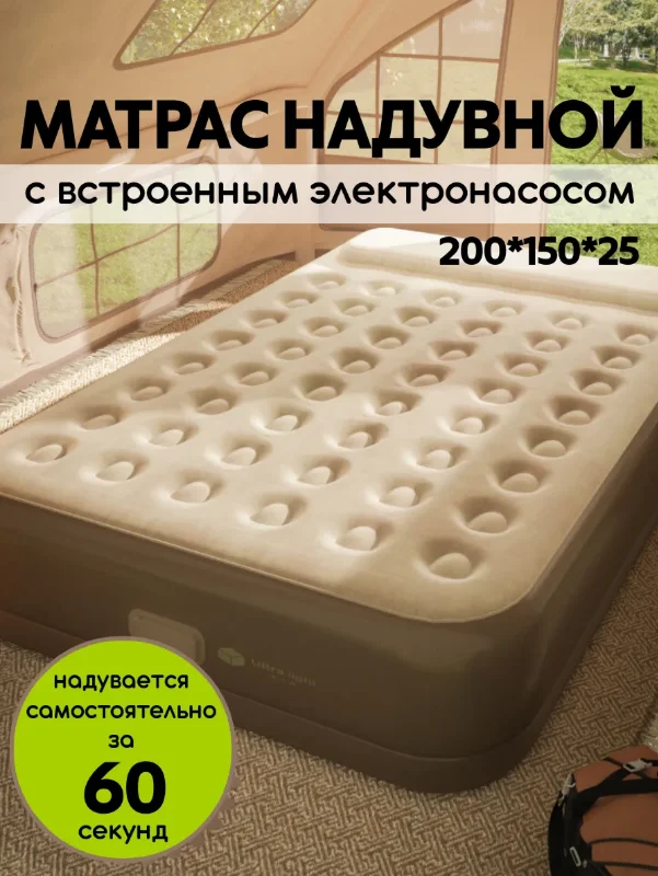 Надувной матрас со встроенным электронасосом 200х150х25 - изображение 1