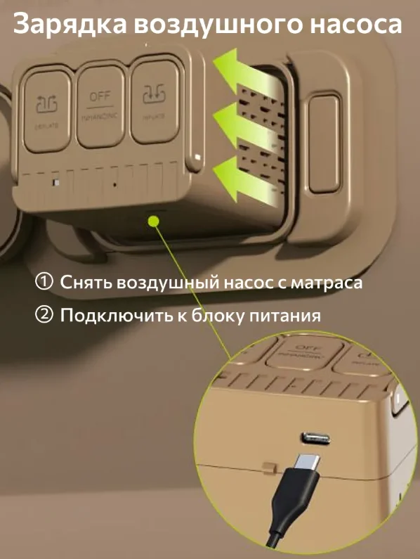 Надувной матрас 200х180х25 с встроенным электронасосом - миниатюра 6