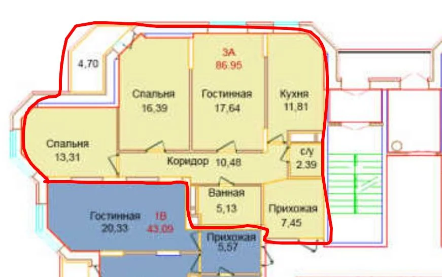 Аукцион: 2-к. квартира, 65,4 м², 18/22 эт - миниатюра 28