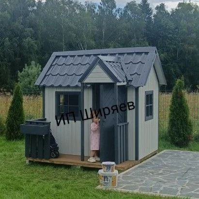 Детский деревянный игровой домик под ключ - миниатюра 6