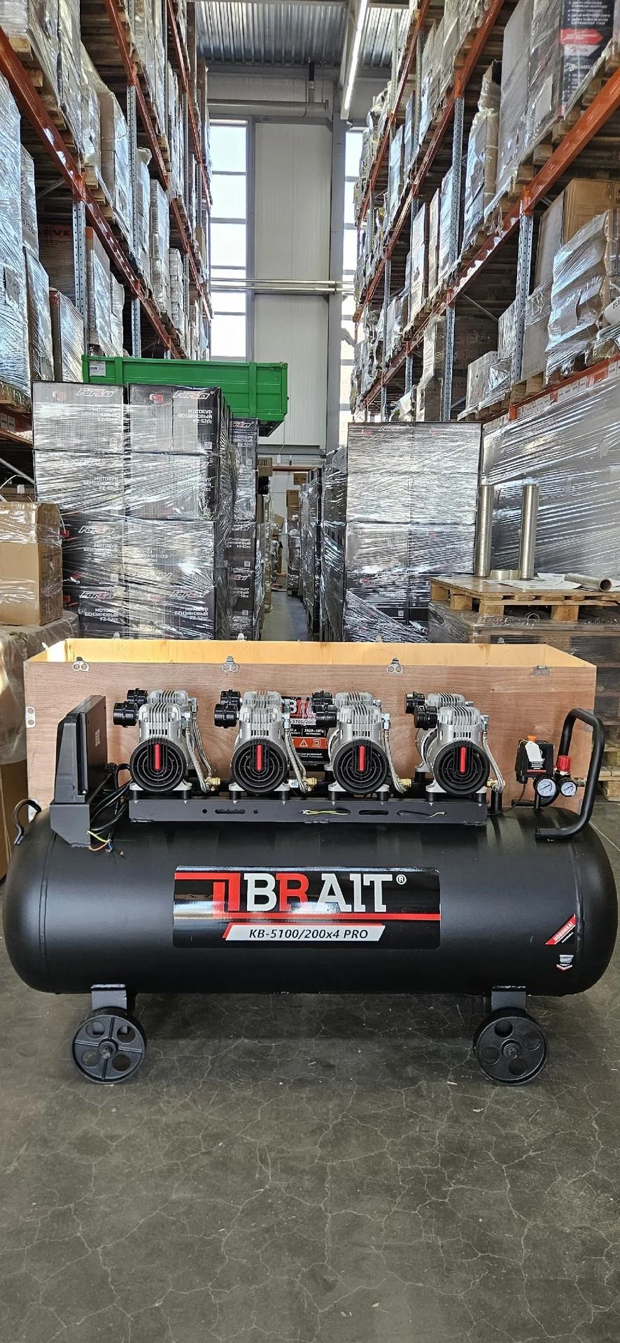 Компрессор воздушный KB-5100/200X4 PRO 380В - миниатюра 2