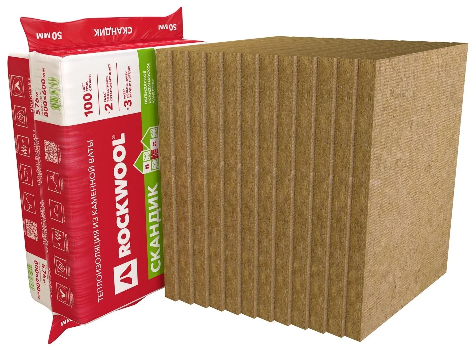Утеплите Rockwool Лайт Баттс 50 мм, 5.76 м - изображение 1