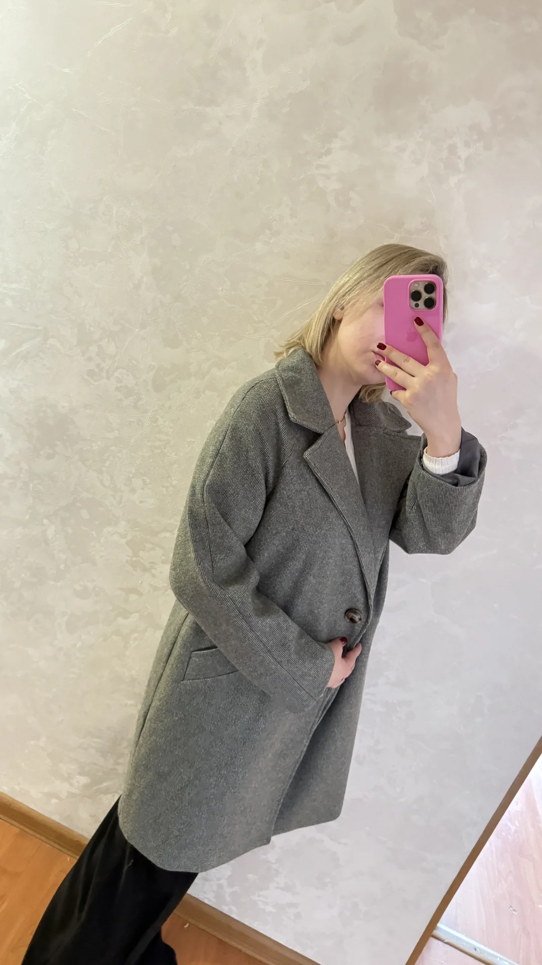 Пальто женское новое L-XL серое - миниатюра 6