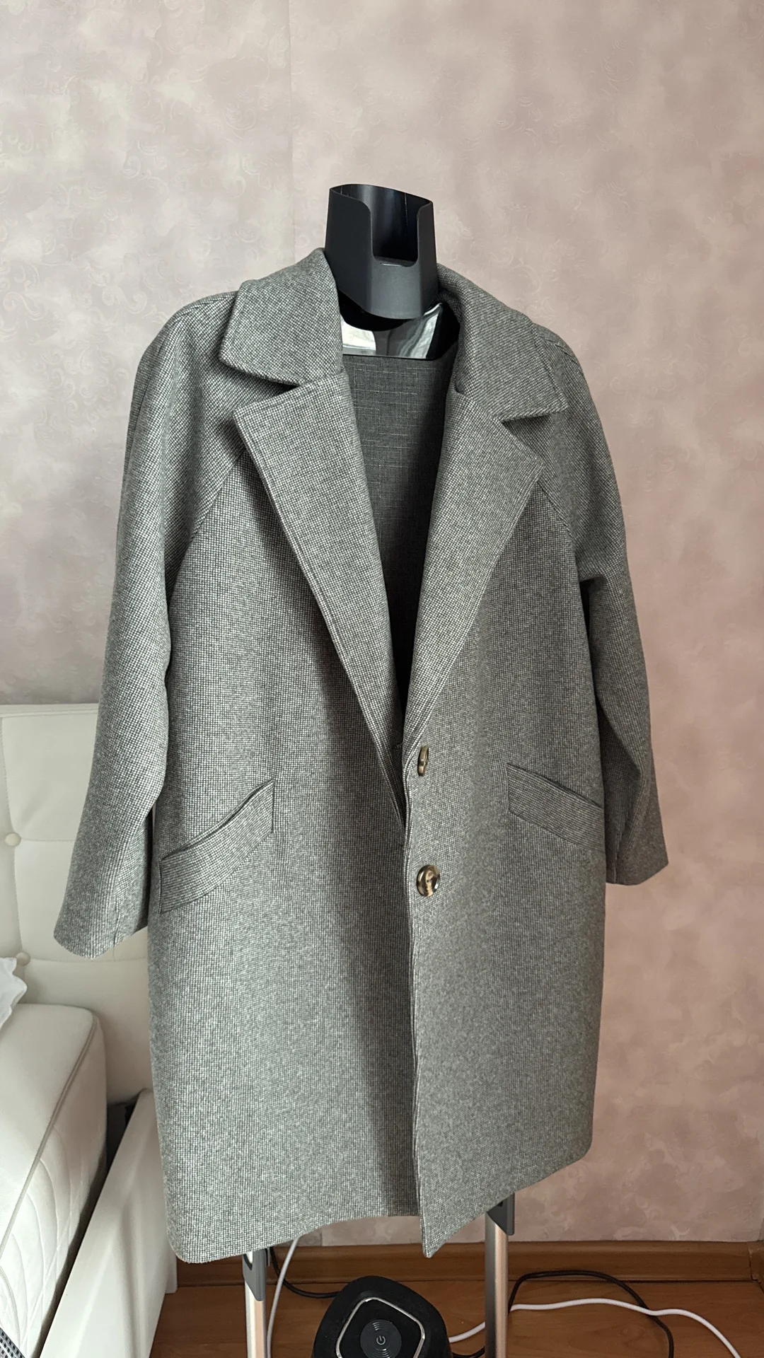 Пальто женское новое L-XL серое - миниатюра 8