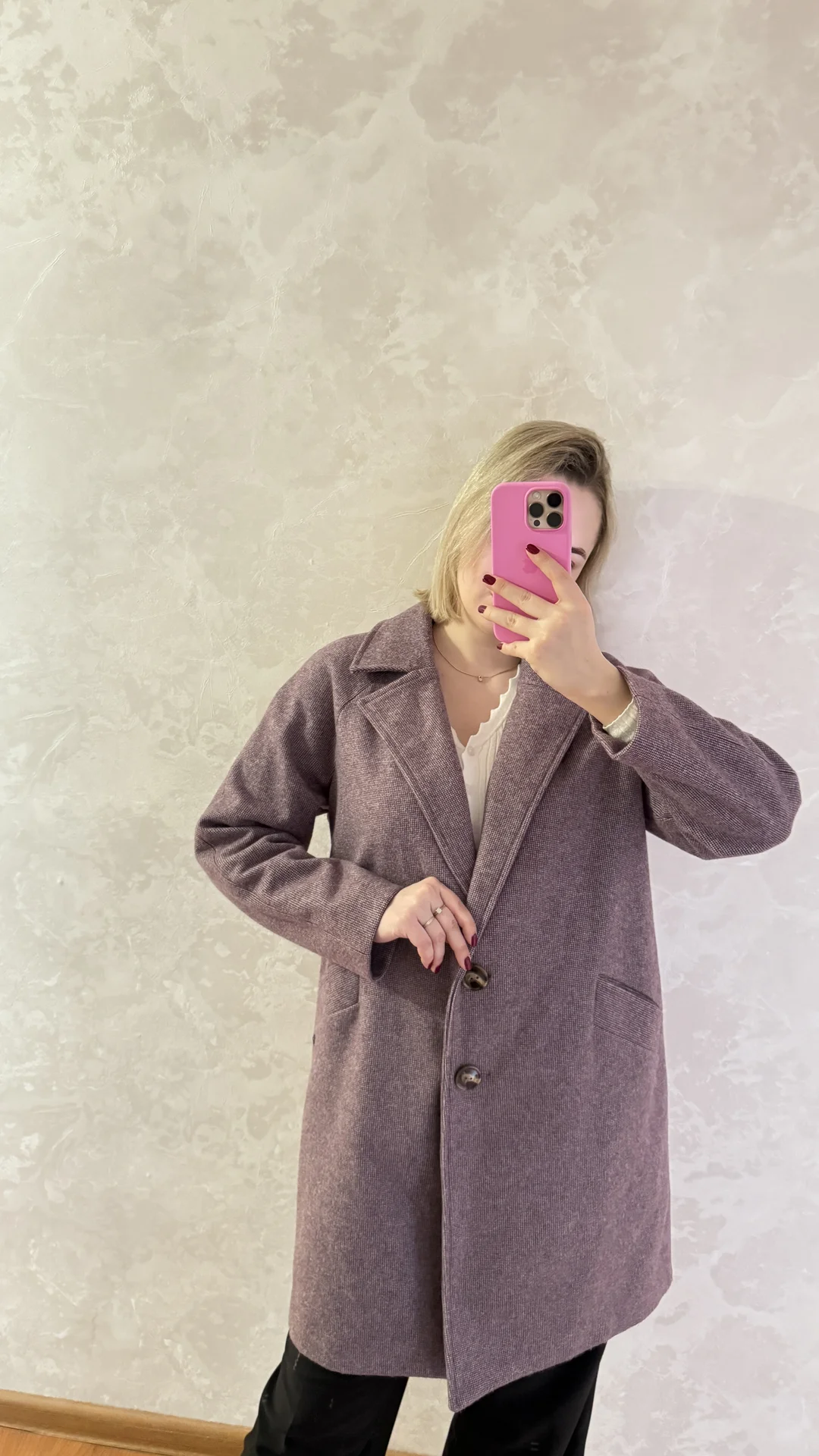 Пальто женское новое L-XL фиолетовое сиреневое - миниатюра 2