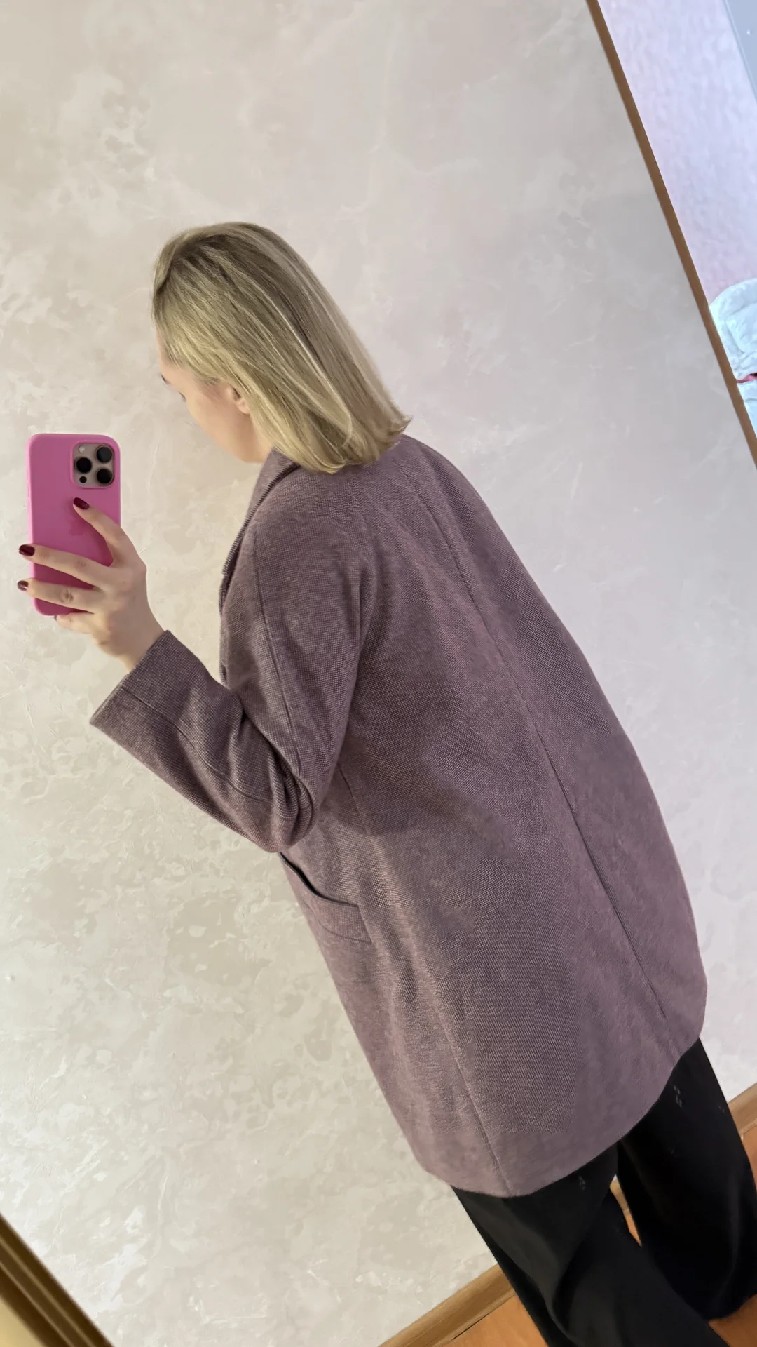 Пальто женское новое L-XL фиолетовое сиреневое - миниатюра 3