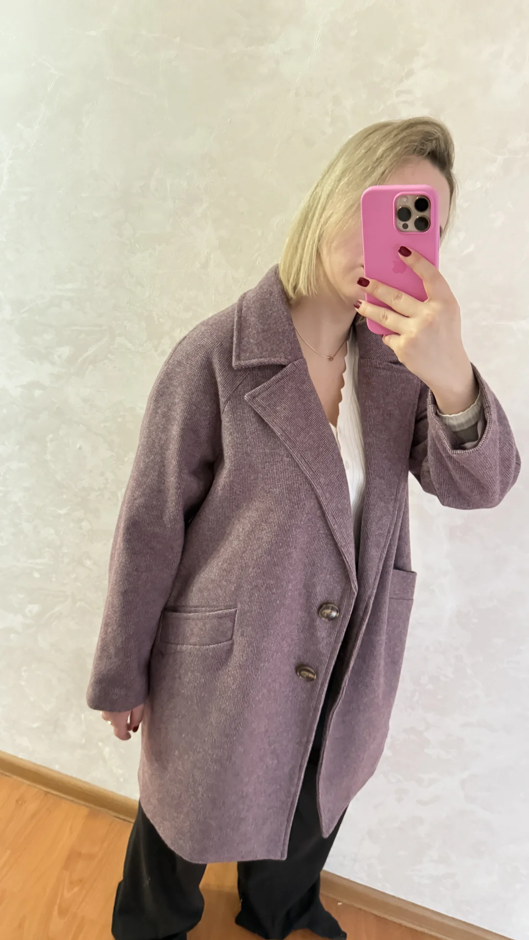 Пальто женское новое L-XL фиолетовое сиреневое - миниатюра 4