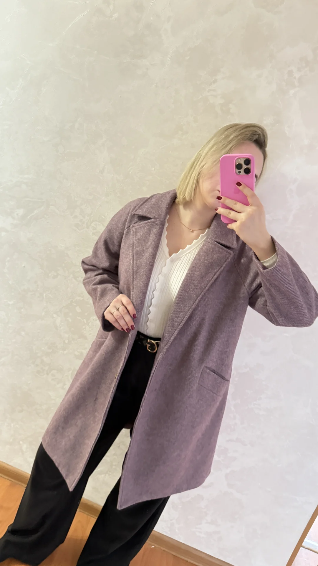 Пальто женское новое L-XL фиолетовое сиреневое - миниатюра 5