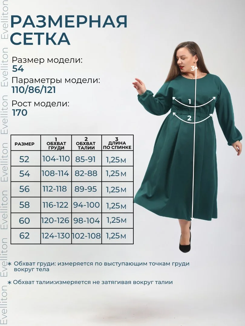 Платье зеленое, Plus size - миниатюра 2