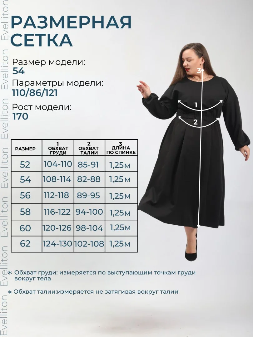 Платье черное, Plus size - миниатюра 2