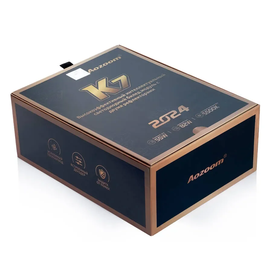 Bi-LED линзы автомобильные Aozoom K7 3 дюйма 5500K 2 шт - миниатюра 4