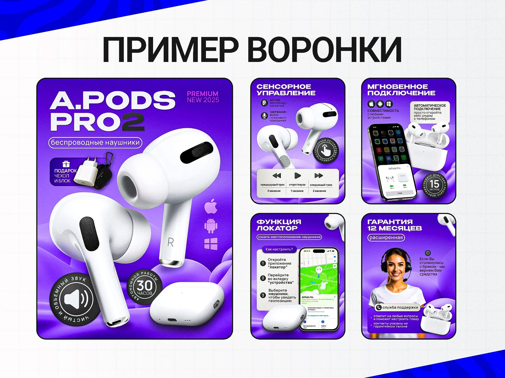 Инфографика для маркетплейсов | Дизайн карточек - миниатюра 4
