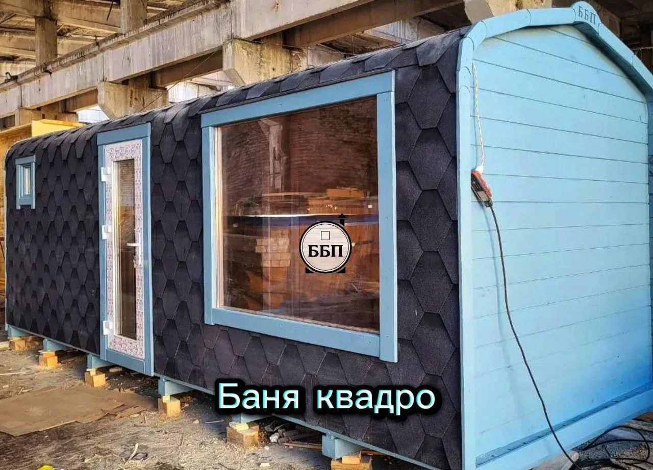 Мобильная баня бочка/парус/квадро/викинг/танк - миниатюра 6