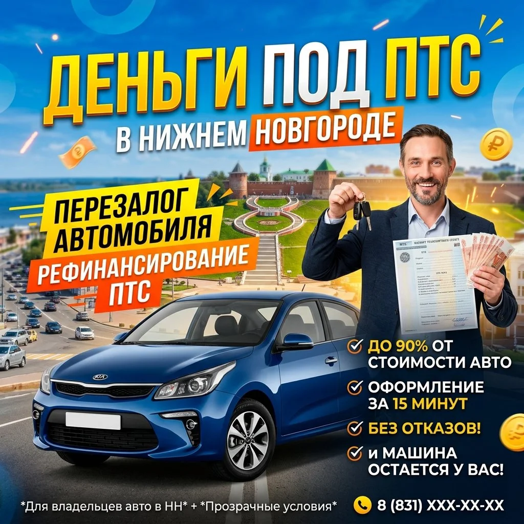Деньги под залог ПТС авто, ПСМ в Москве.Перезалог авто - миниатюра 4