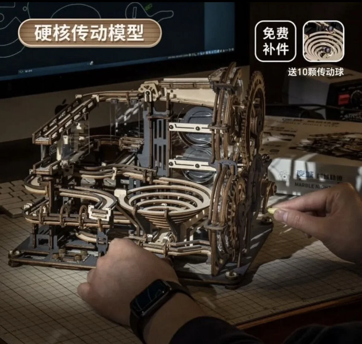3D пазл Robotime «Ночной город» с гирляндой новый - миниатюра 4