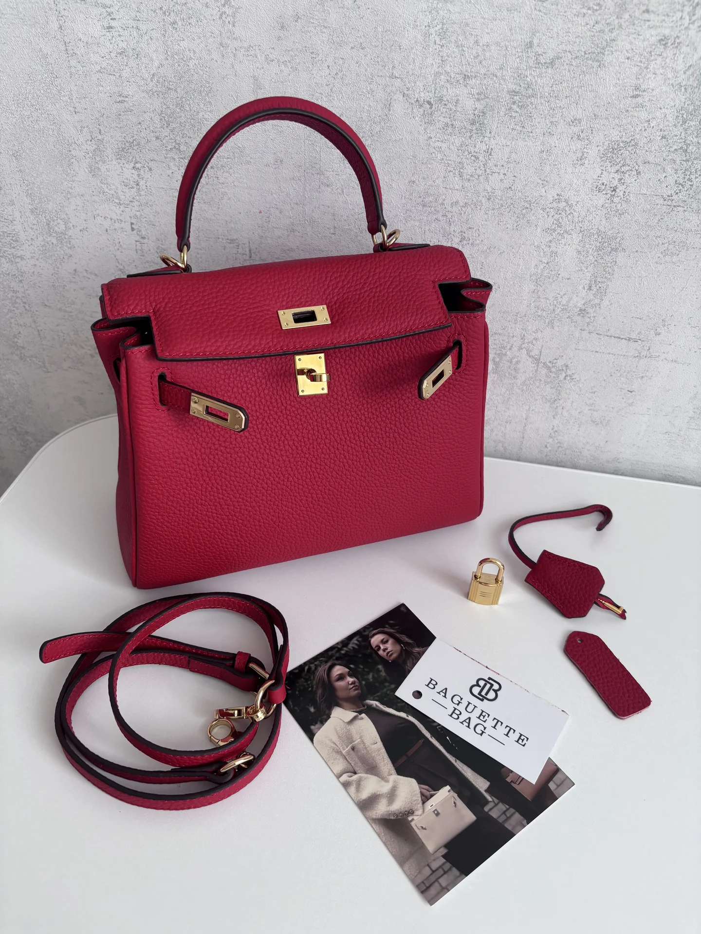 Сумка женская byne (baguette bag) bella red 25 - миниатюра 2