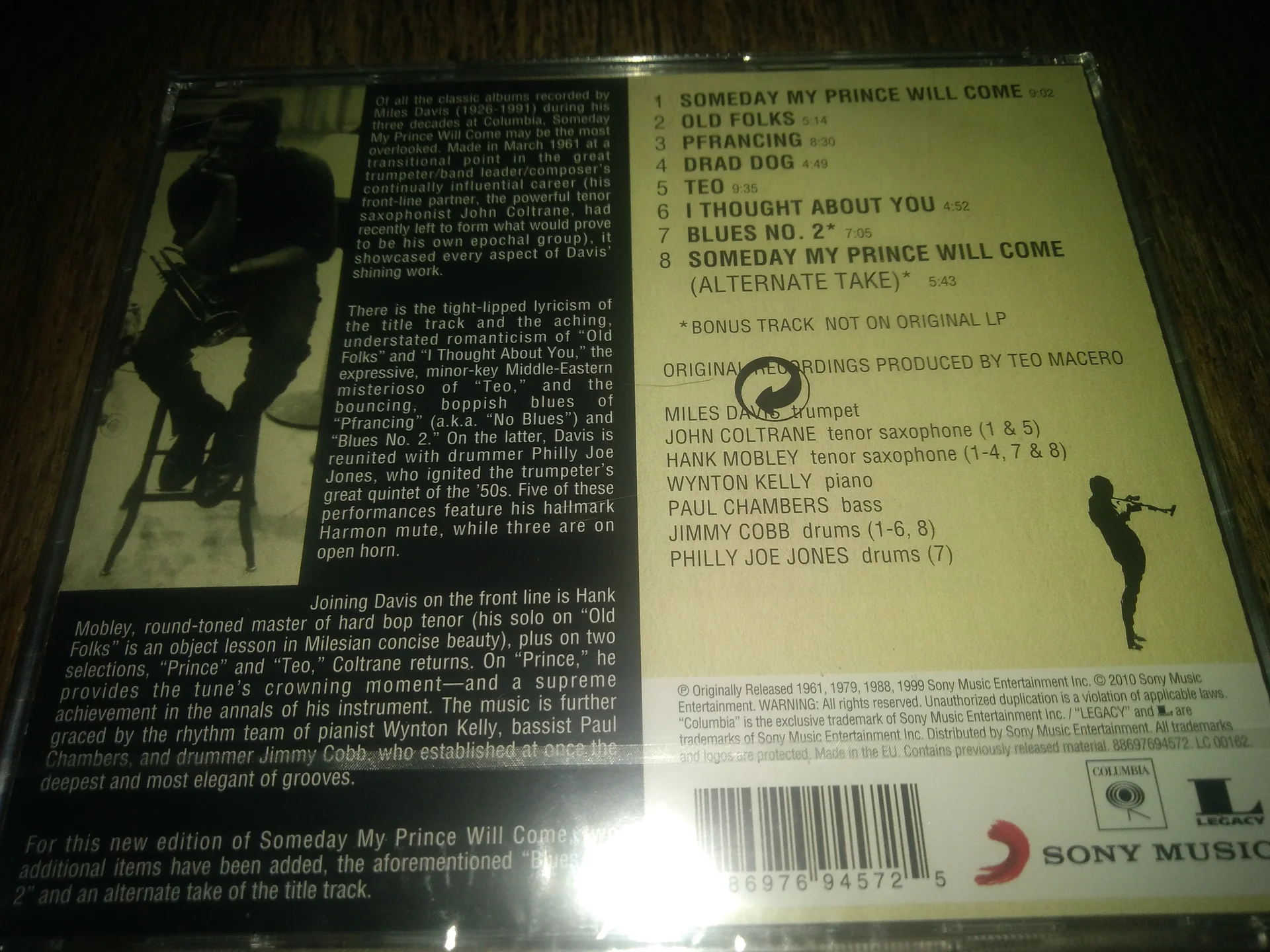 MILES DAVIS Sextet - Someday My Prince Will Come CD, Remastered Европейский Союз - миниатюра 2